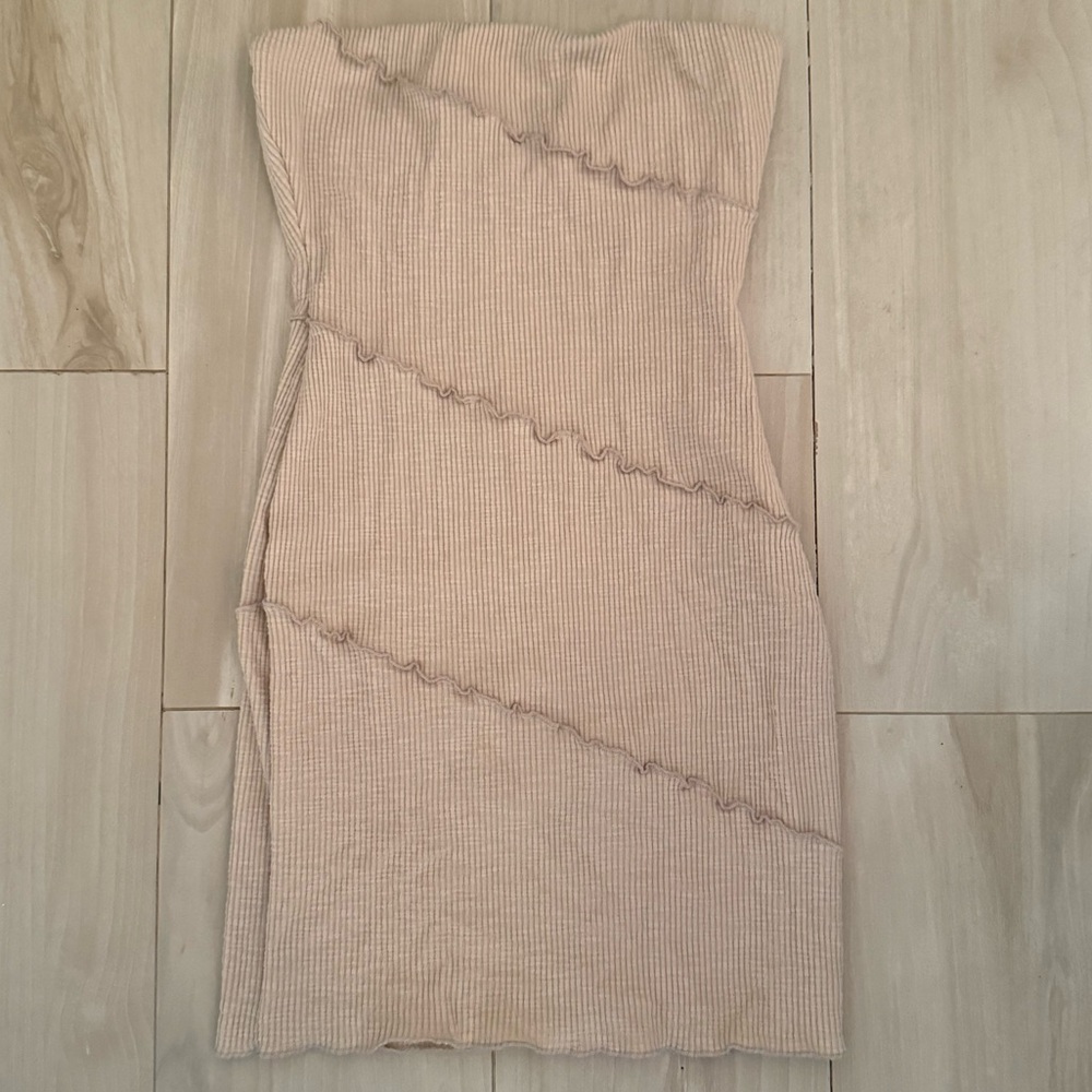 Princess Polly Strapless Beige Dress